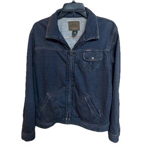 Vintage Lauren Dry Goods Supply Co Woman's Size Large Denim Moto Jacket Zipper